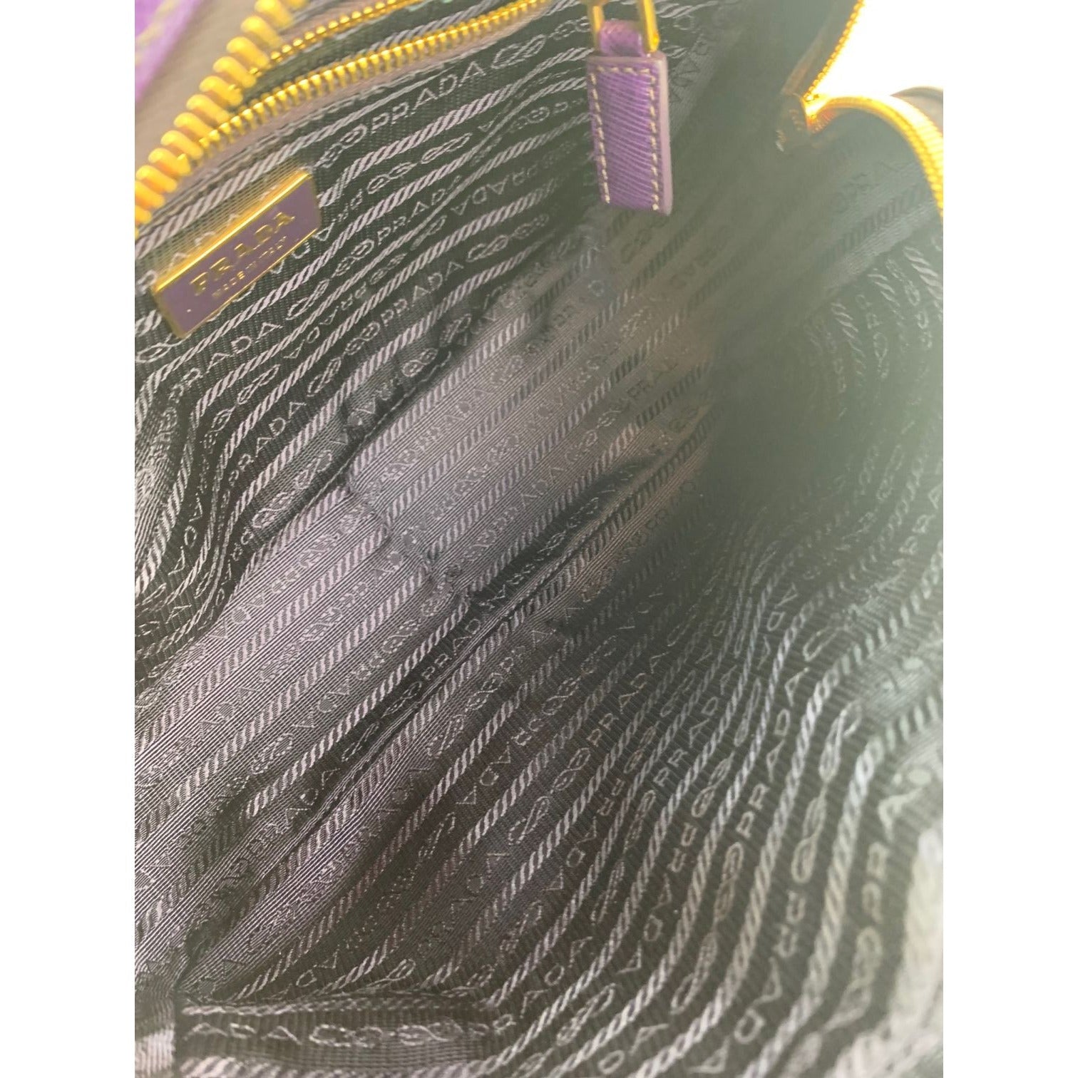 Prada Saffiano Leather Lux Small  Top Handle Viola Purple Handbag