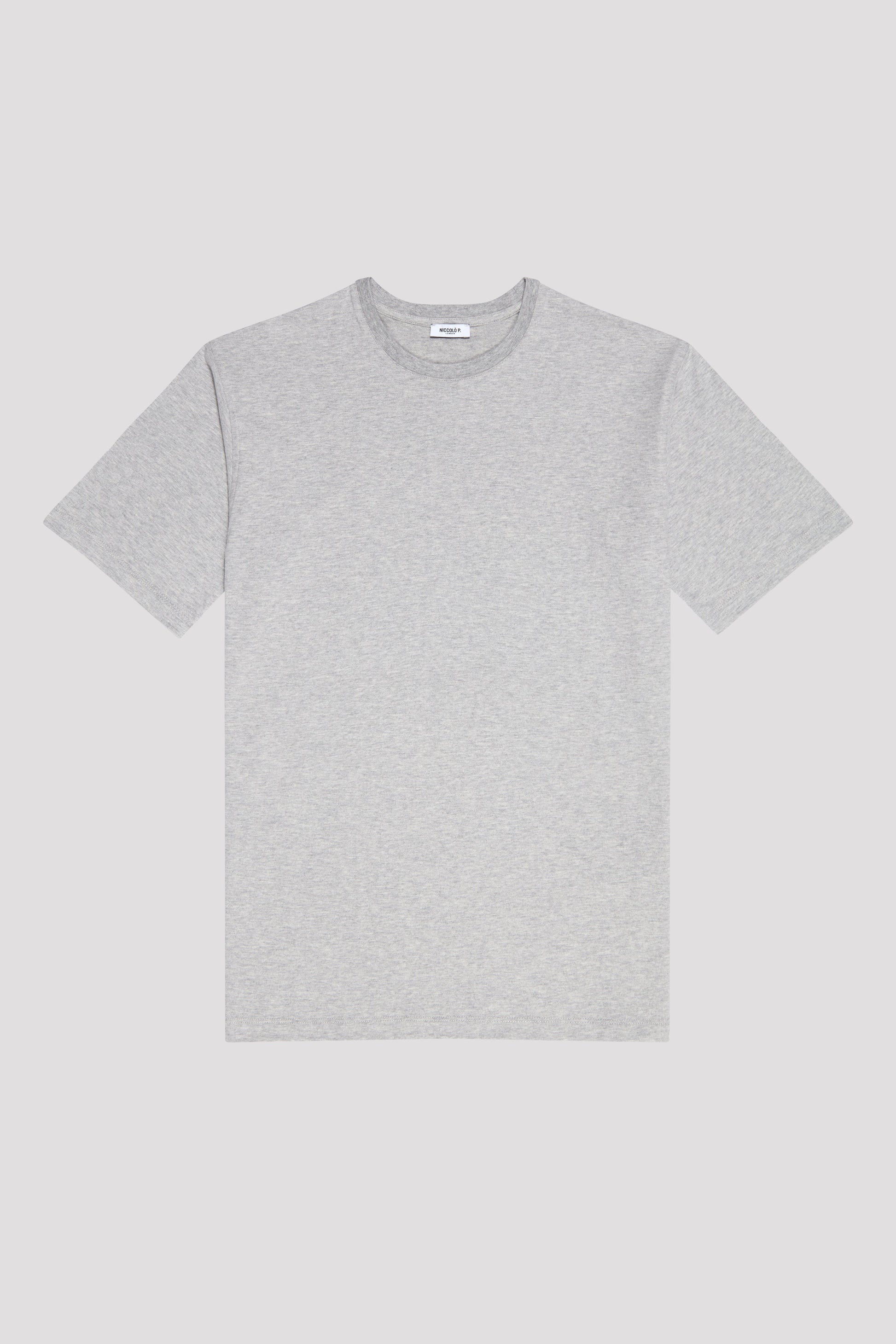 Grey Mélange Crew Neck T-Shirt in Supima Cotton