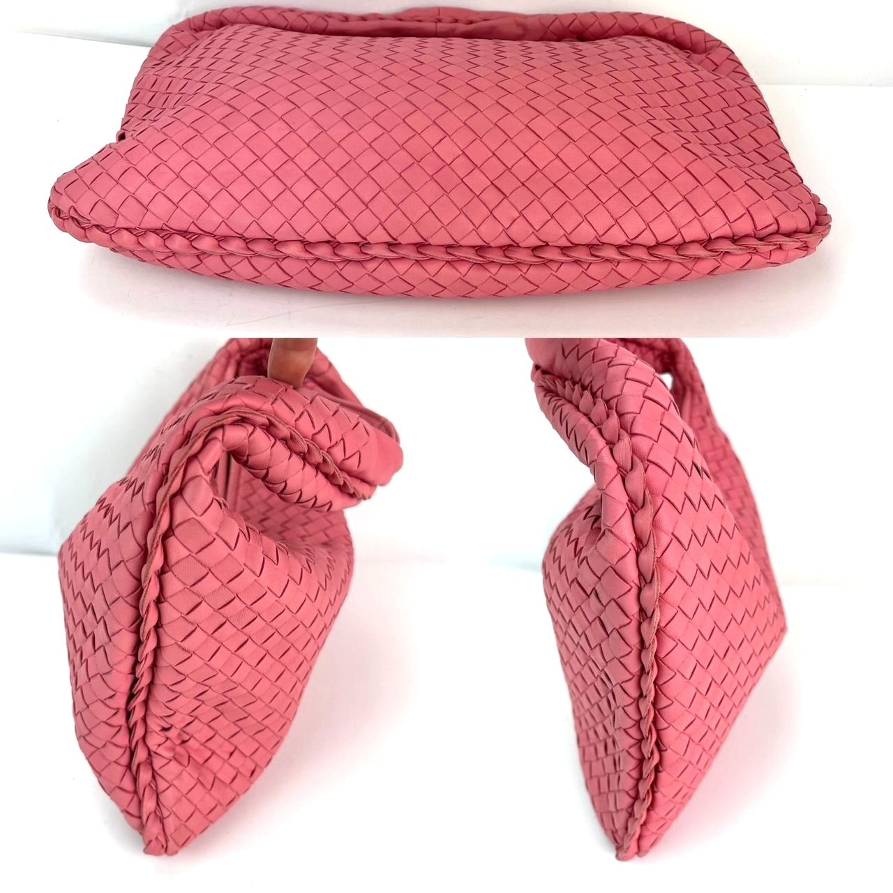 Bottega Veneta Nappa Intrecciato Medium Veneta Hobo Rose Pink Bag