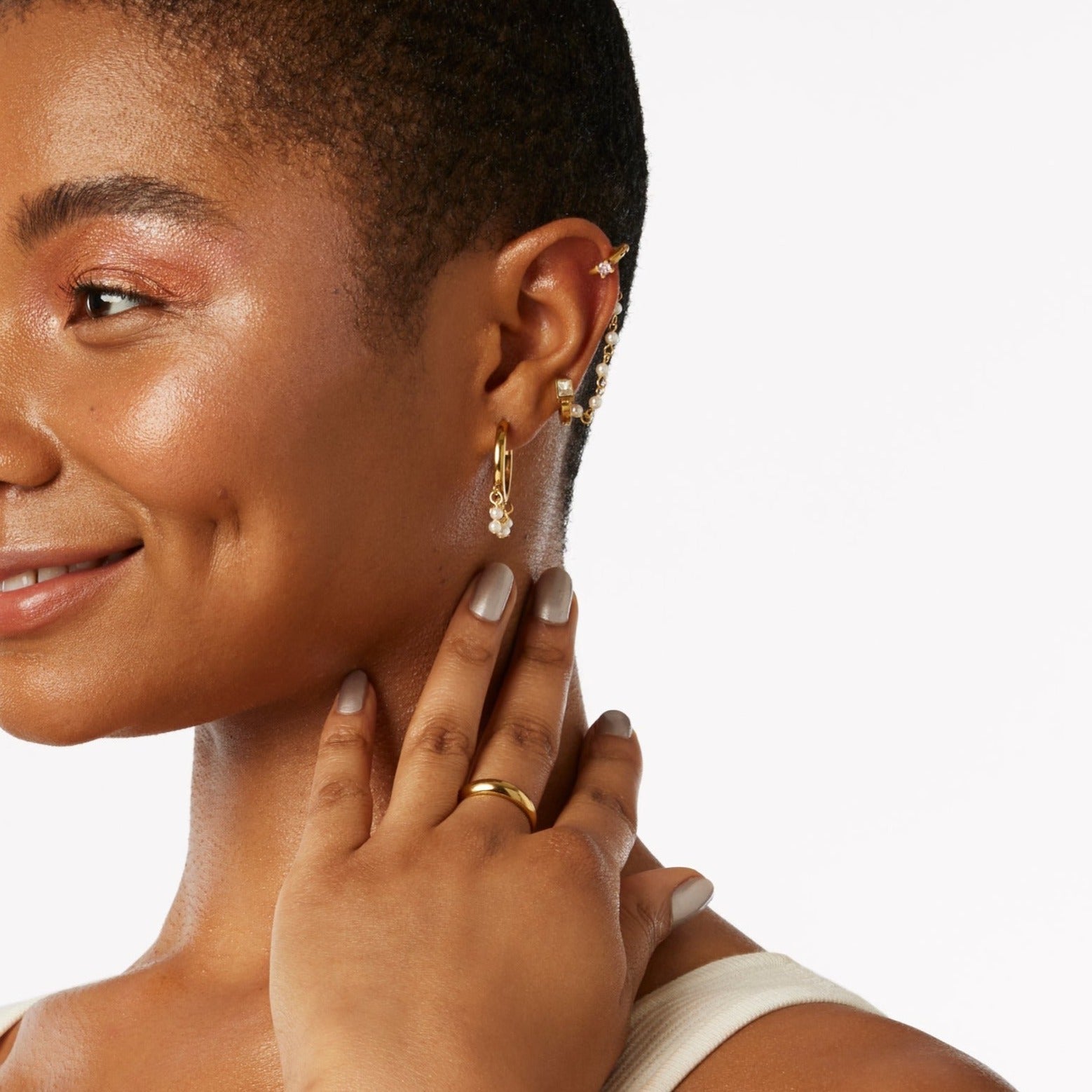 Single Pearl Earring Connector Chain