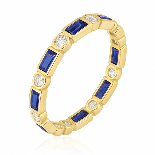 Aimee CZ Bezel Ring Sapphire