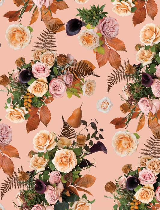 Honey & Poppies Wallpaper, blush