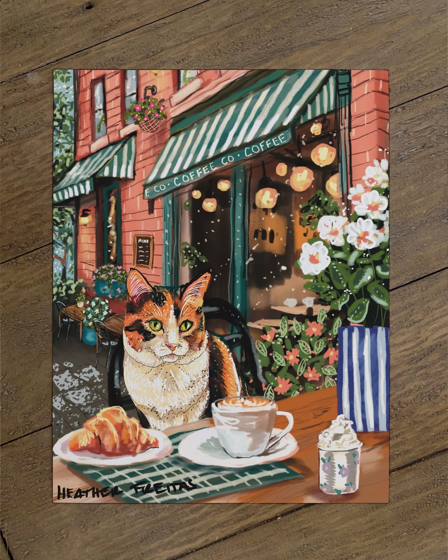 Calico - Build Your Pet Portrait Paper Print