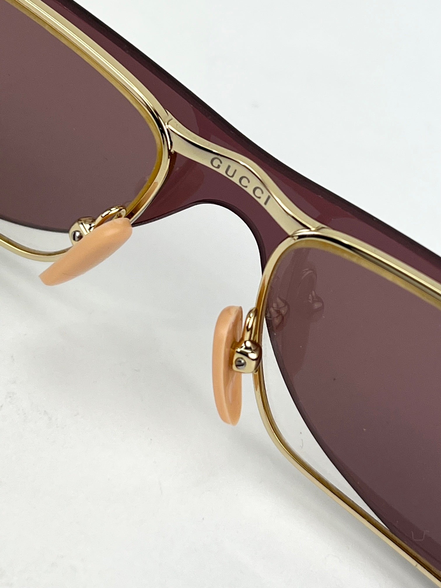 Gucci Flip-Up Sunglasses Rectangle Red Gold frames GG0363S 002 56