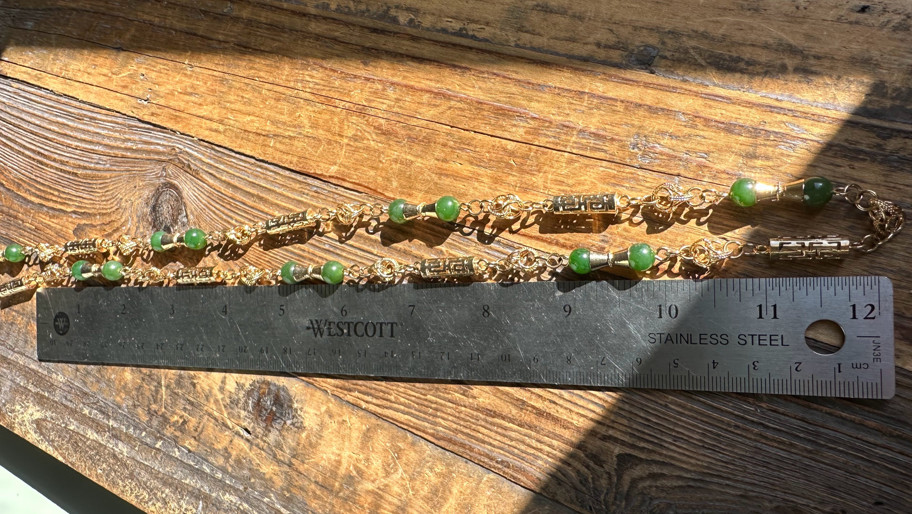 Vintage Jade Necklace - 30"