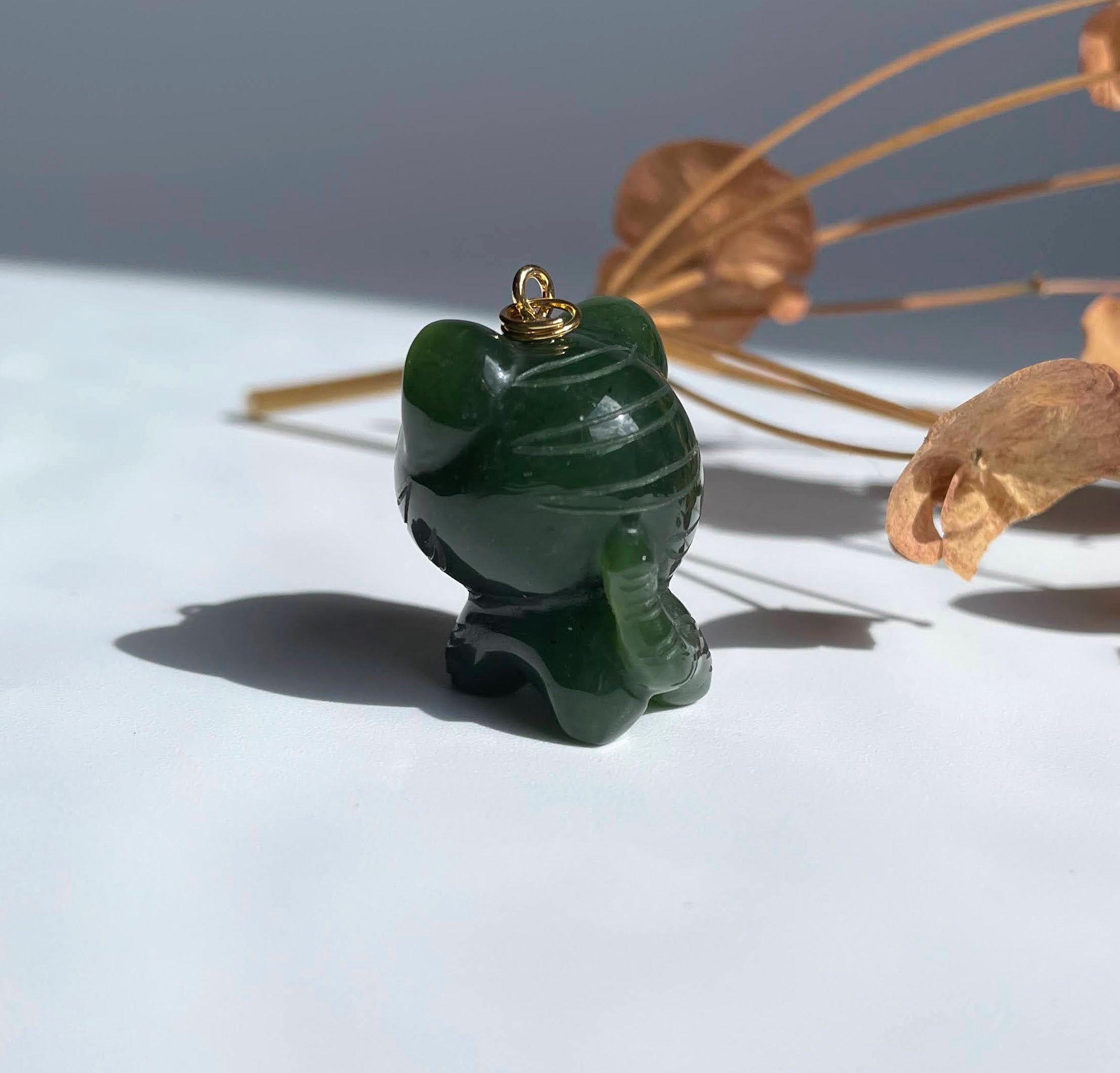 Cartoon Jade Tiger Charm, 1"