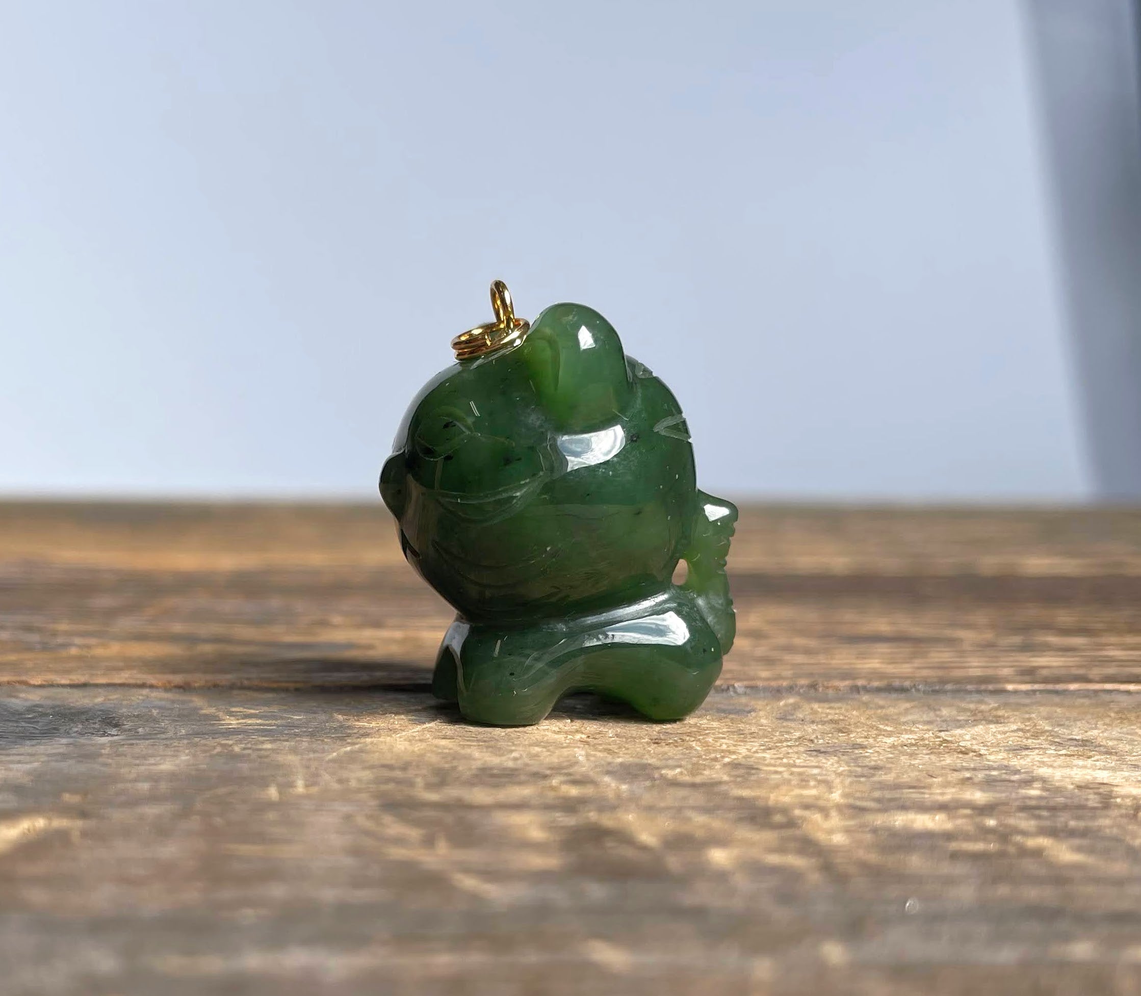 Cartoon Jade Tiger Charm, 1"