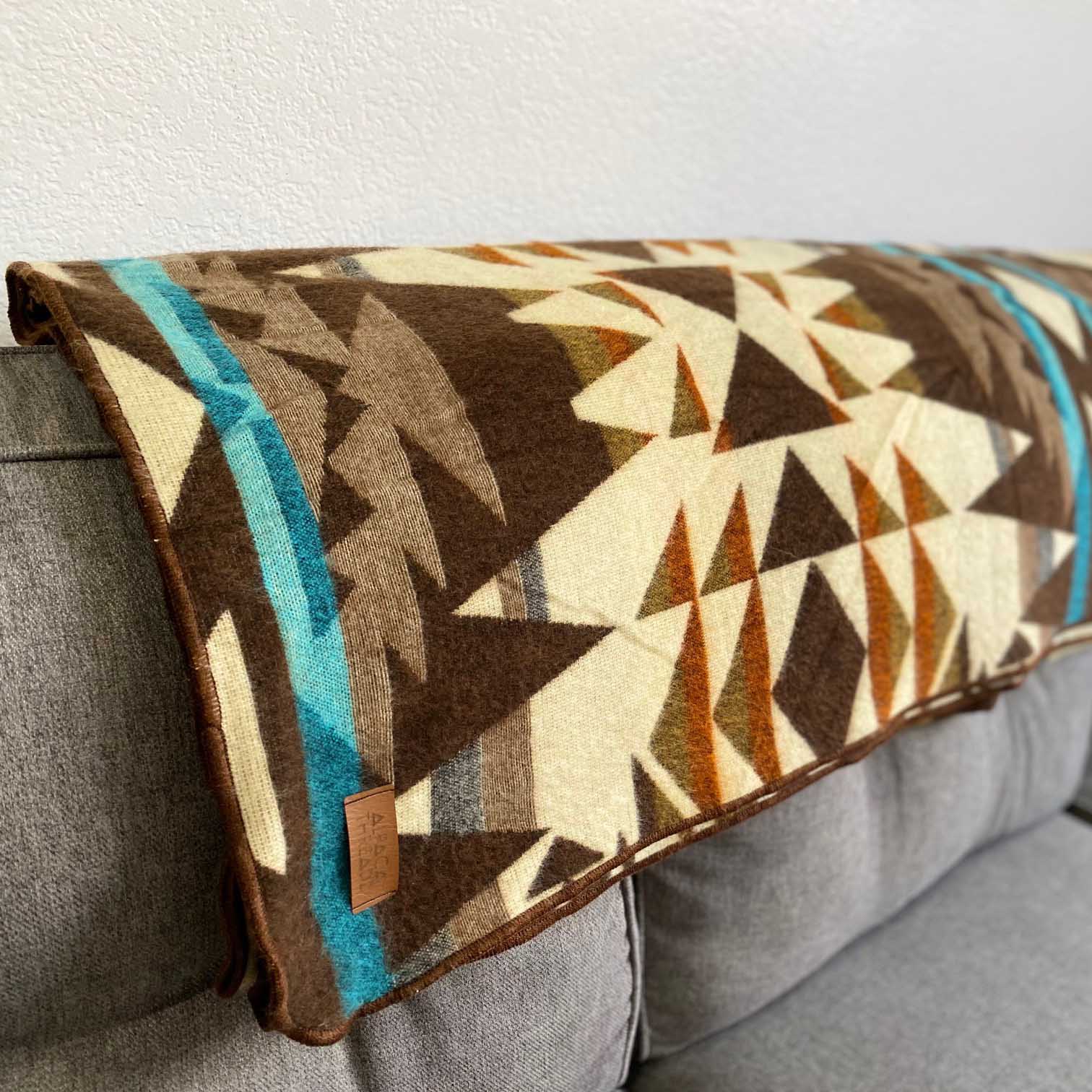 Andean Alpaca Wool Blanket - Cowboy