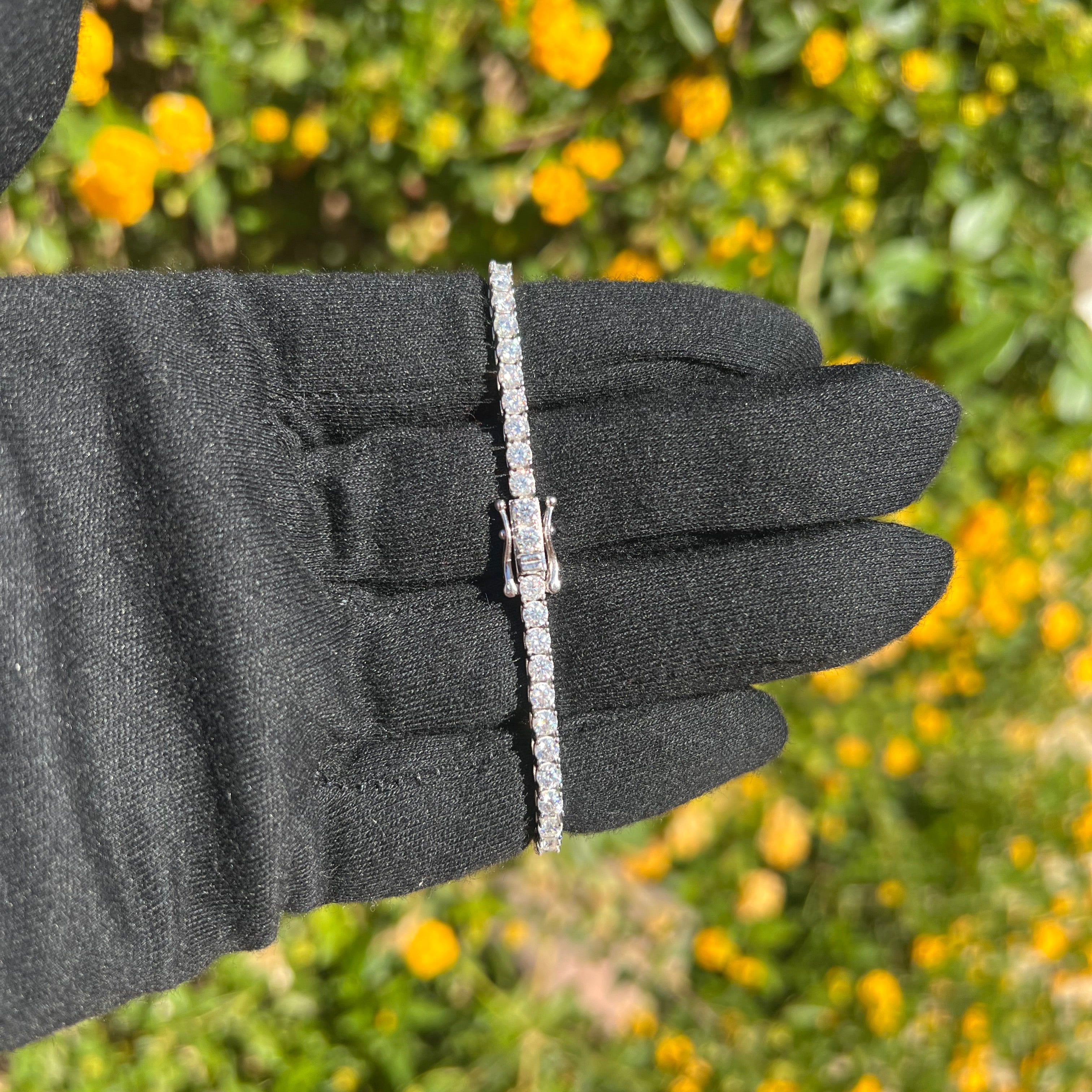 3MM Moissanite Tennis Bracelet in Solid 925 Silver