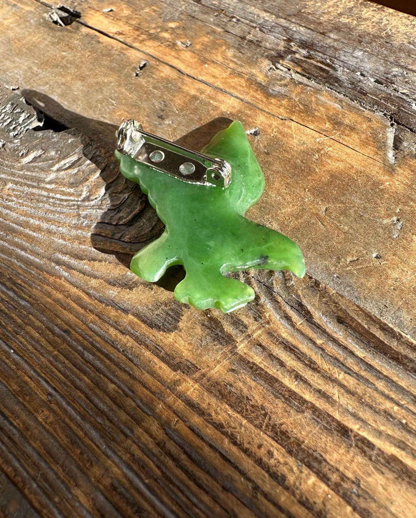 Canadian Jade Eagle Brooch - 40mm