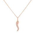 Diamond Line Italian Horn Cornicello Necklace
