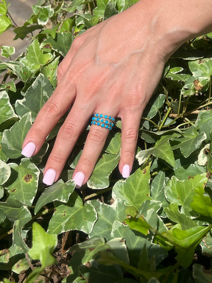 Turquoise Cabochon Eternity Band