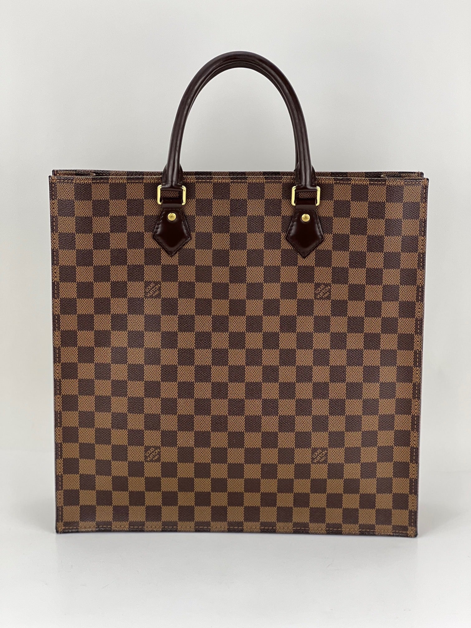 Louis Vuitton Sac Plat  Brown Damier Ebene Canvas Shopping Tote Bag
