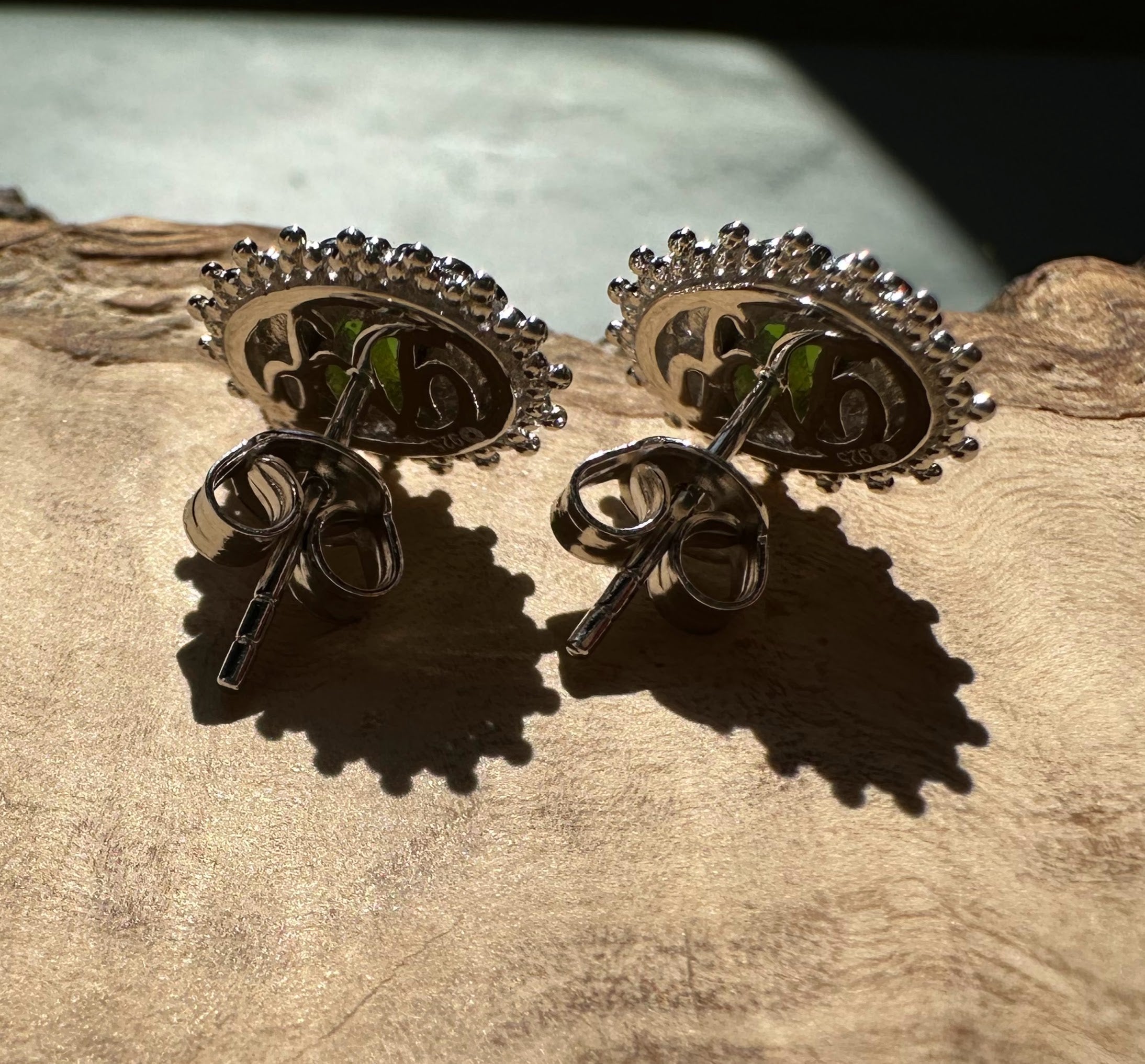 Canadian Jade and Silver Earrings - 4698