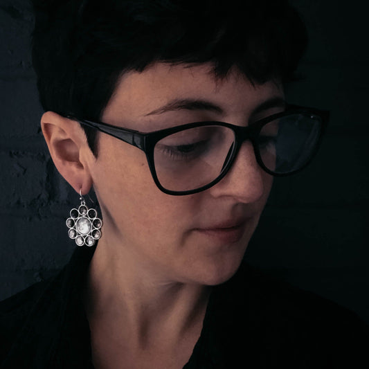 Moon Phases Halo Dangle Earrings