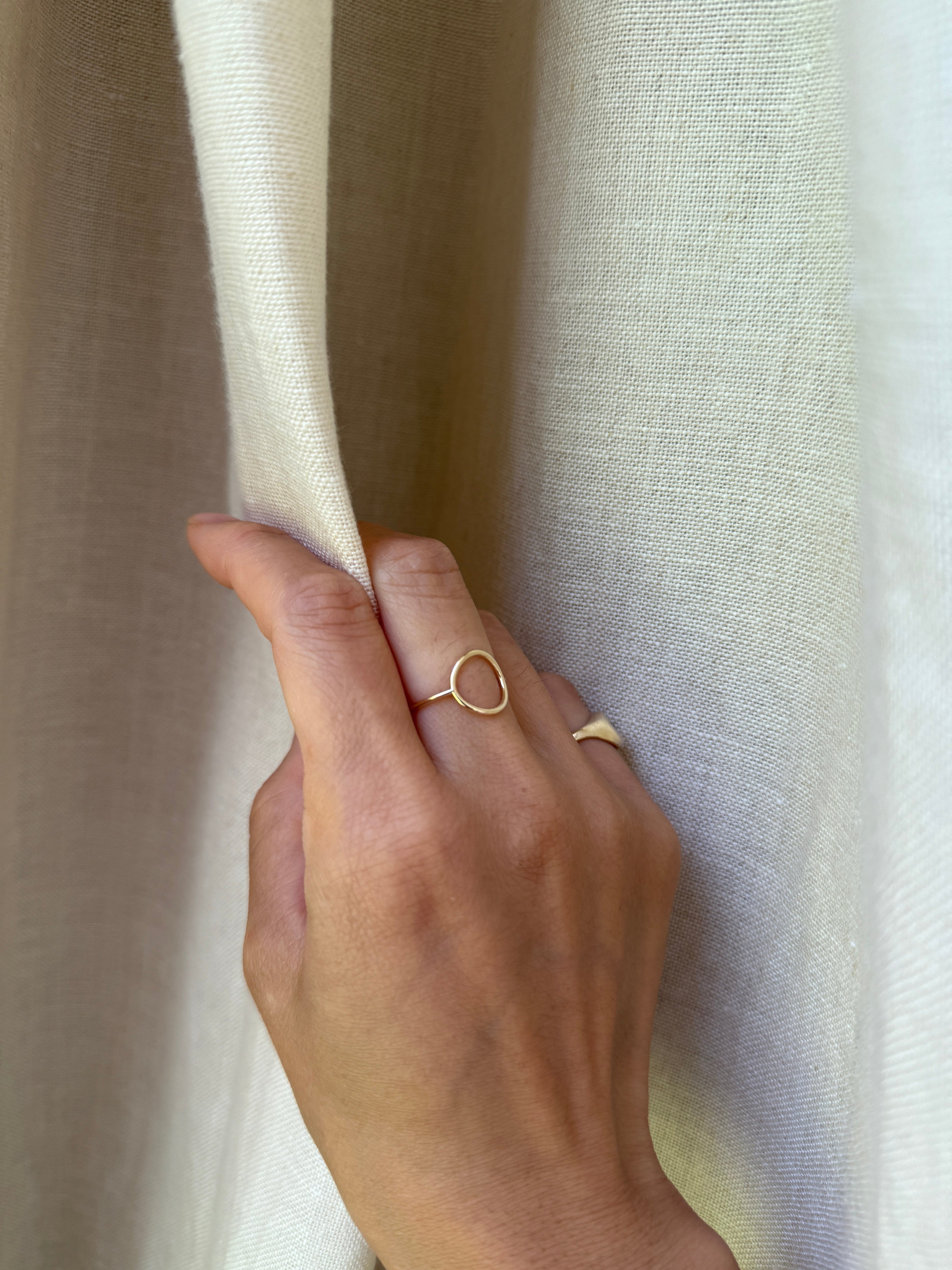 14K Yellow Gold Open Circle Ring