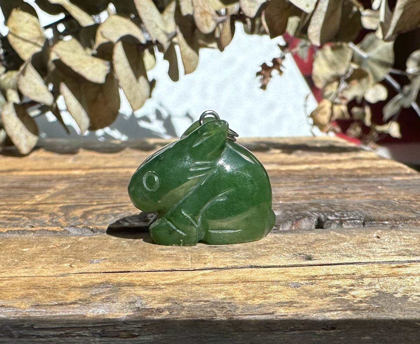 Bunny Pendant, Canadian Nephrite Jade 1"