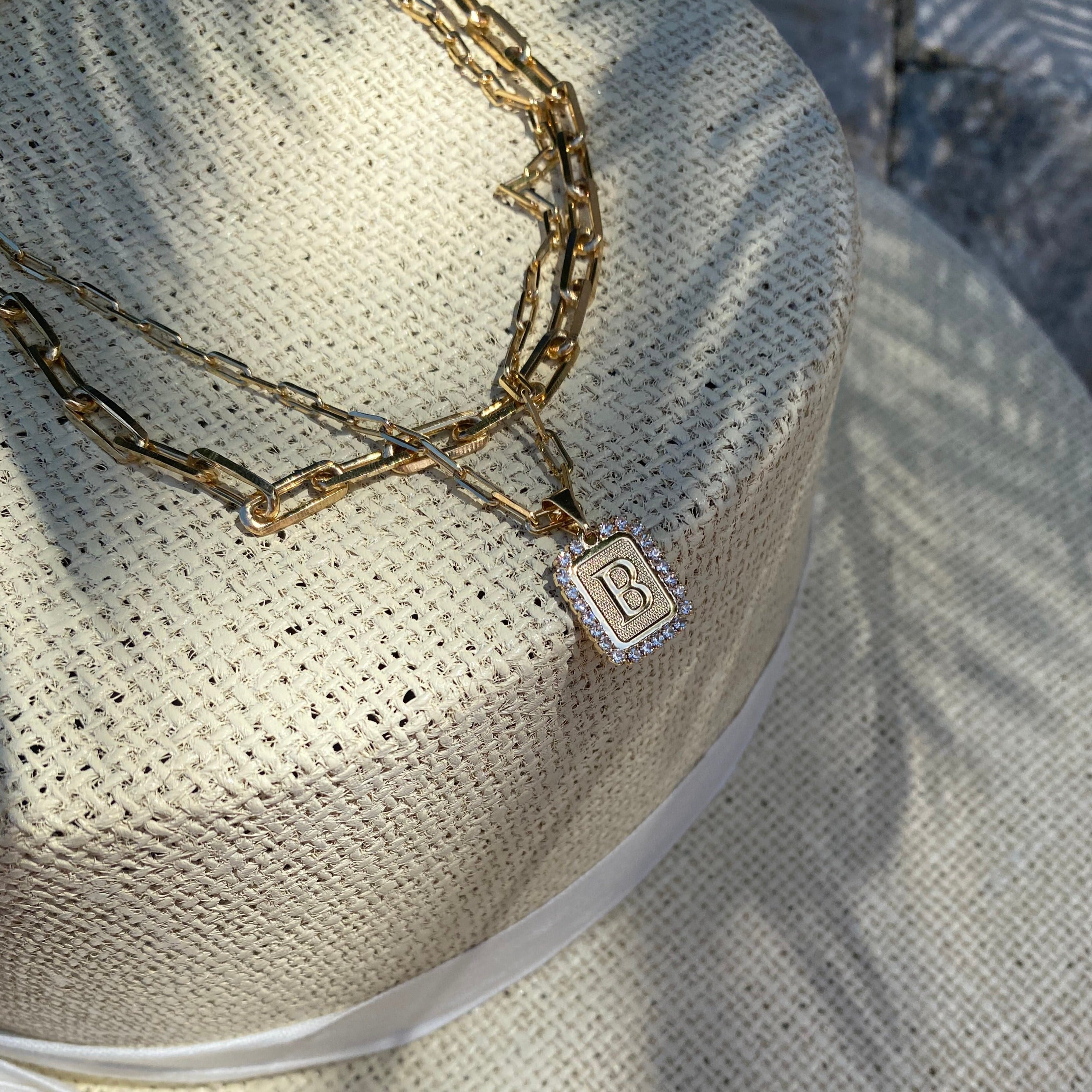 Initial Card Necklace