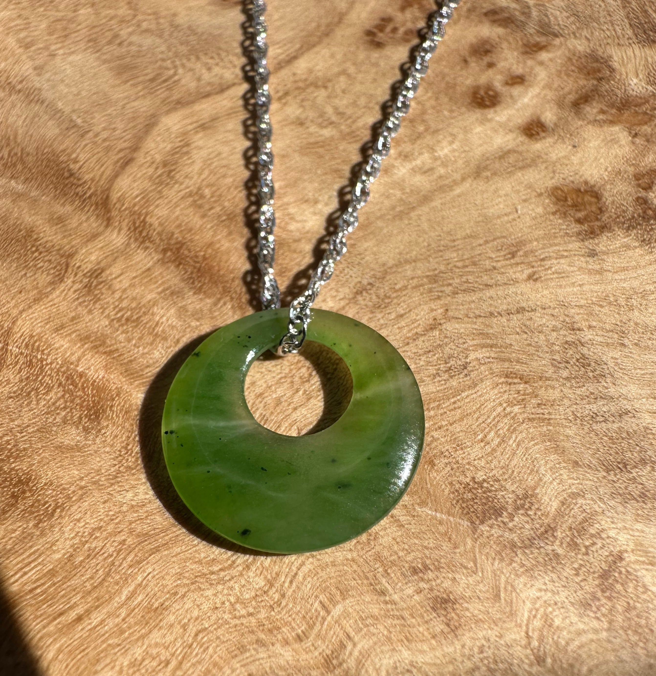 Jade Circle Pendant, 15mm - 3245
