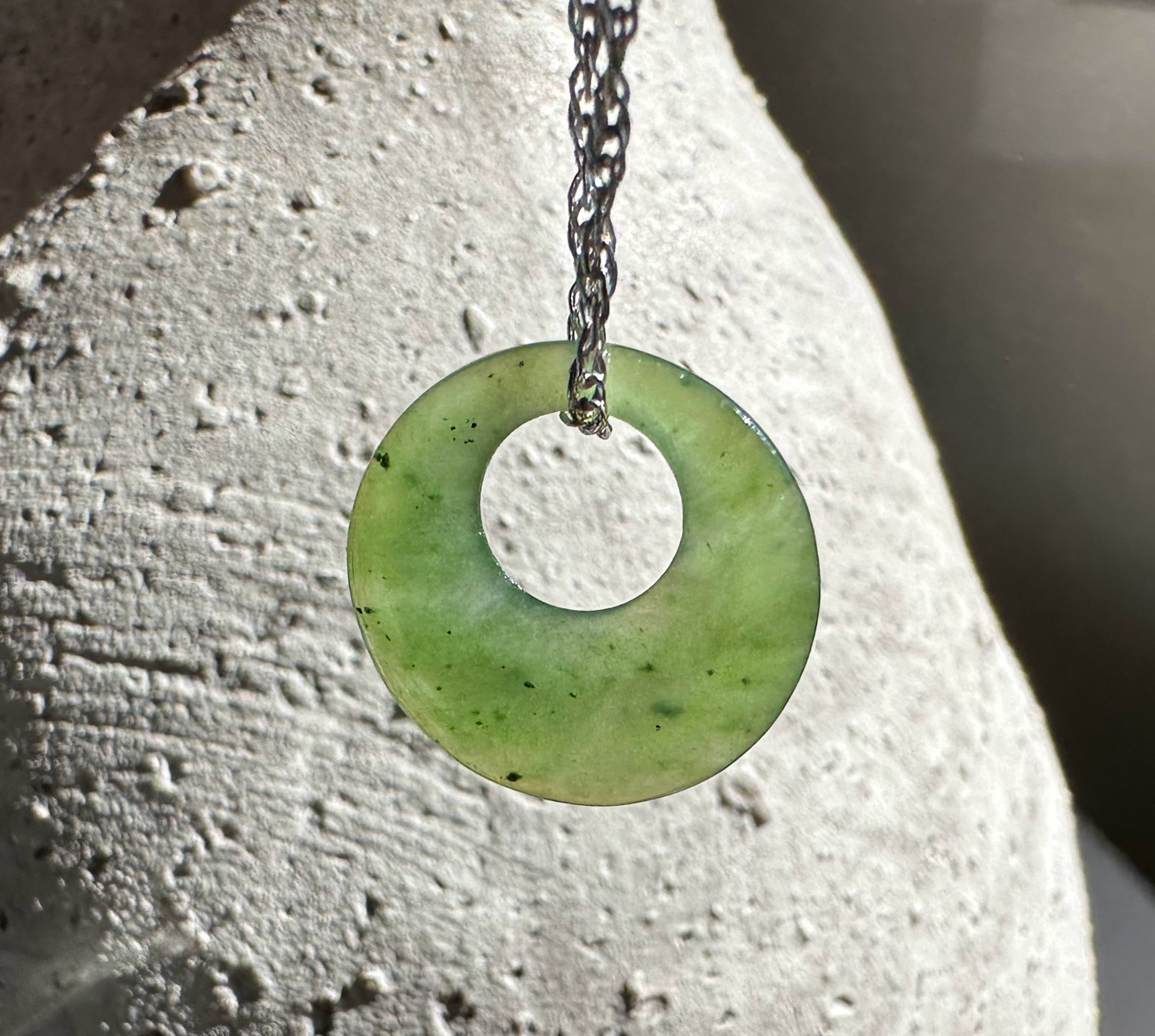 Jade Circle Pendant, 15mm - 3245
