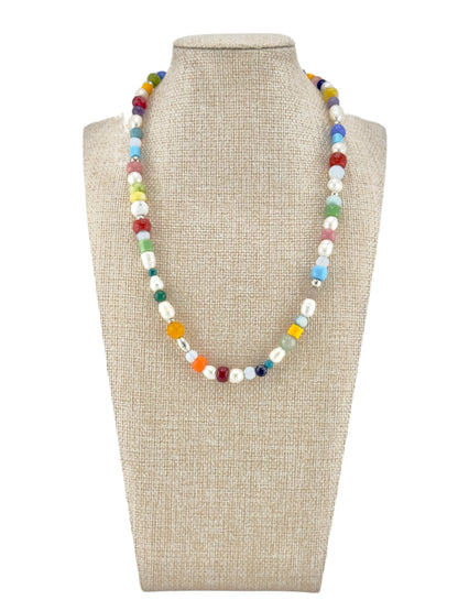 Mix Vintage Beads & FW Pearl Necklace