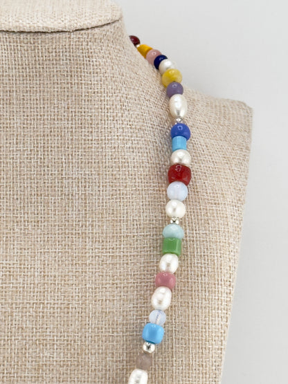 Mix Vintage Beads & FW Pearl Necklace