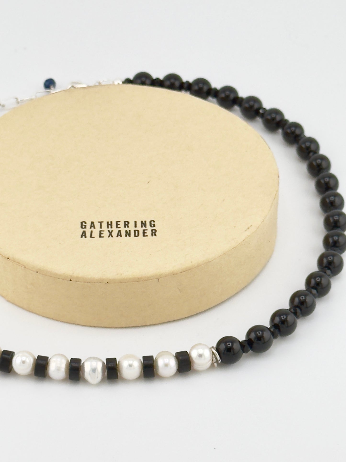 Onyx Disc & Large FW Pearl Necklace