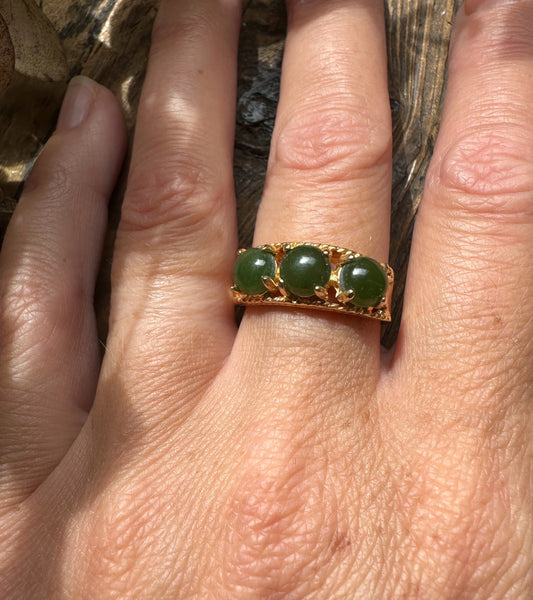 Vintage Jade Round Rings - #222G