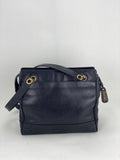CHANEL Vintage Black Caviar Leather CC Zip Tote Shoulder Bag w/added insert  Pre owned