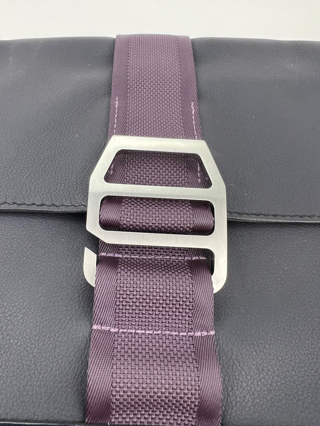 HERMÈS Messenger Cityslide Pouch Evercolor Leather Indigo Blue Clutch Preowned