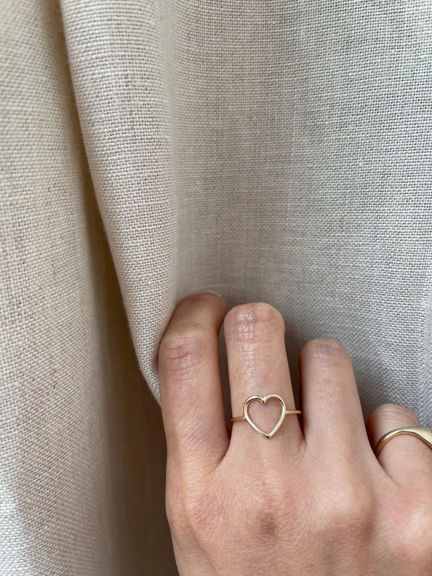 14K Open Heart Ring