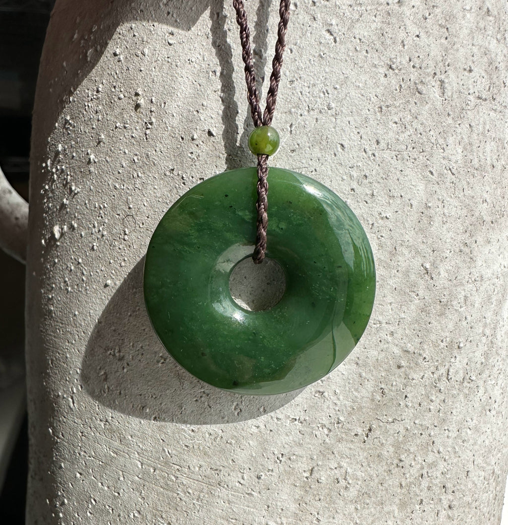 Dark Green Canadian Jade Pendant, 1965