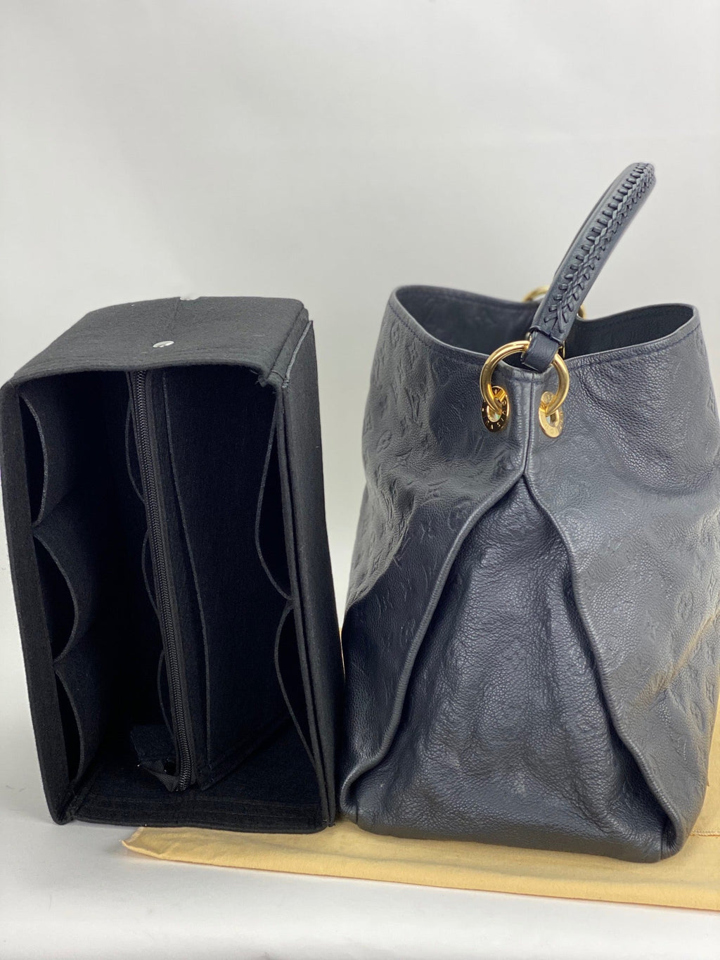 LOUIS VUITTON Artsy MM Monogram Empreinte Infini Blue Tote Hand Bag
