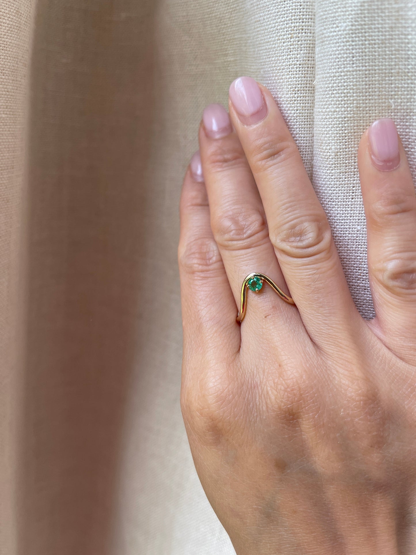 14K Emerald Ring Guard