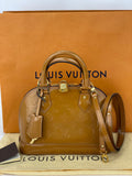 LOUIS VUITTON Vernis Alma BB Rose Velours M91585 Hand Shoulder Bag Pre owned
