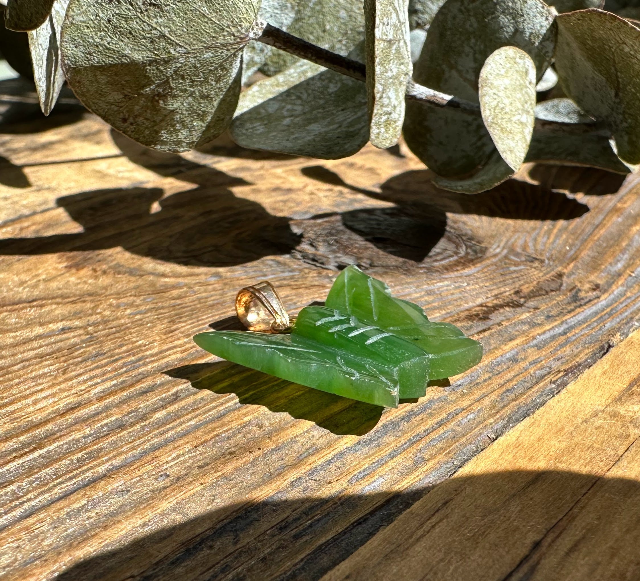 Vintage Jade Butterfly Pendant/Charm - 20mm