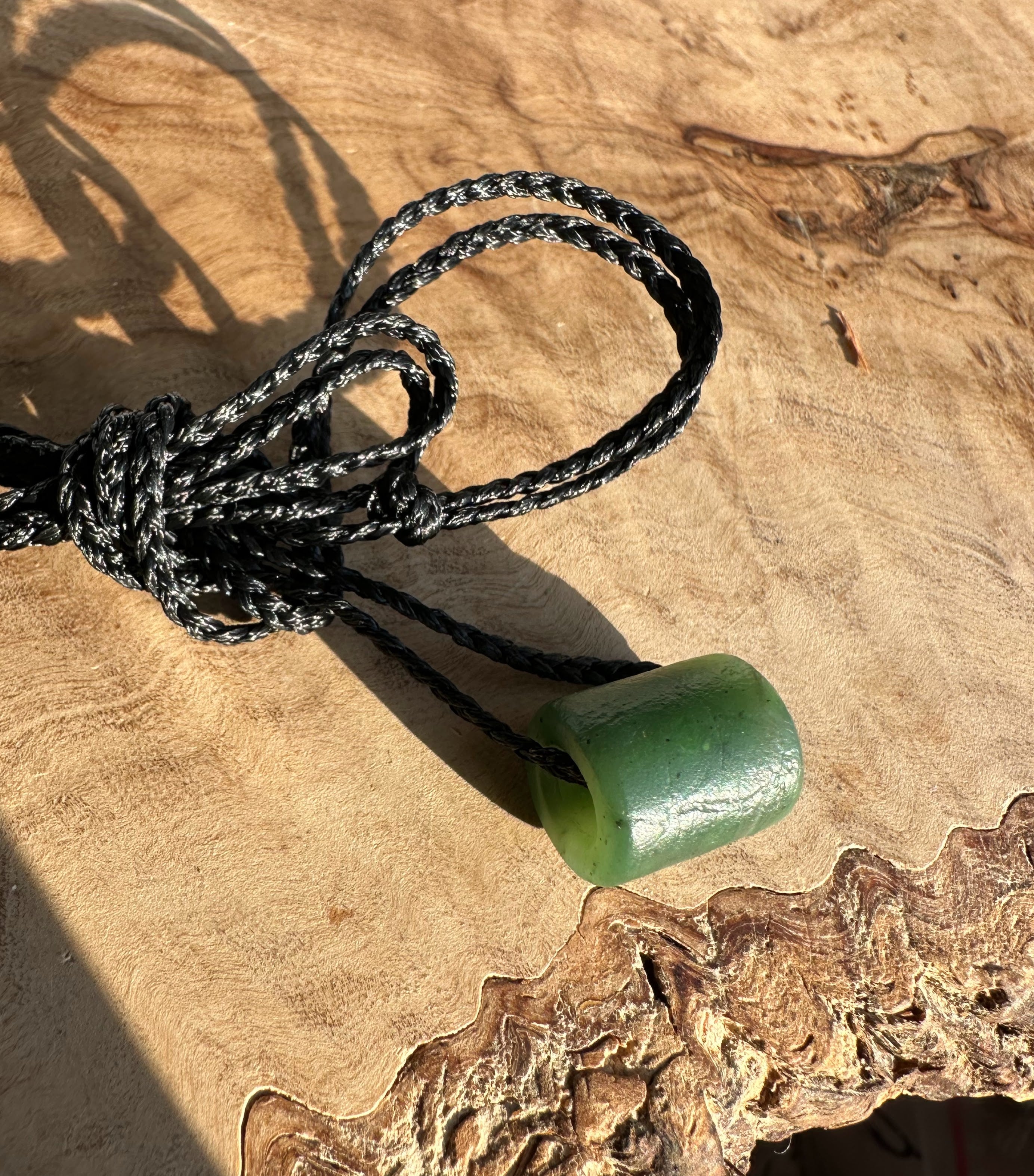 Canadian Jade Textured Bead Pendant - 12x14mm