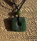 Canadian Jade Textured Square Pendant - 20mm