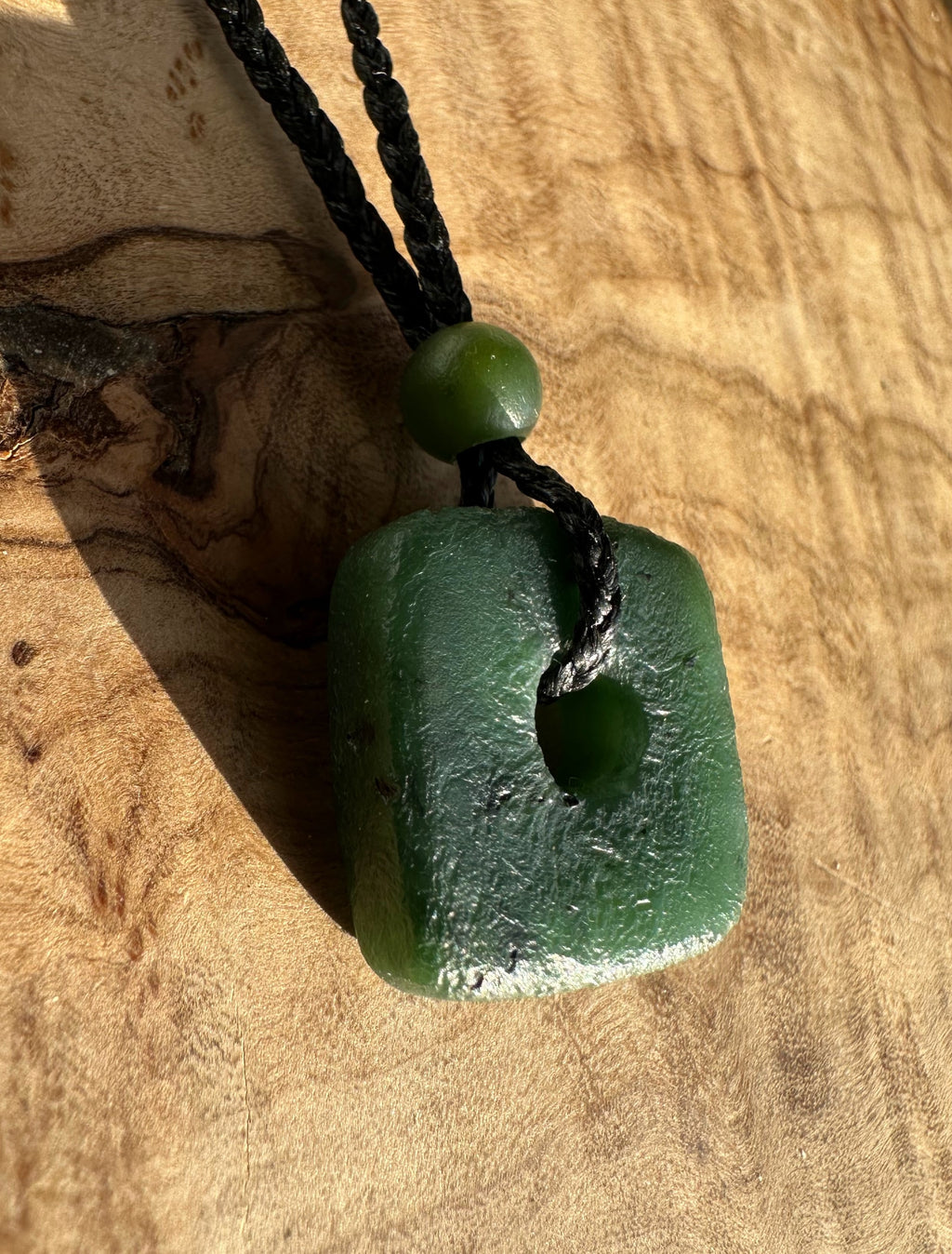 Canadian Jade Textured Square Pendant - 20mm