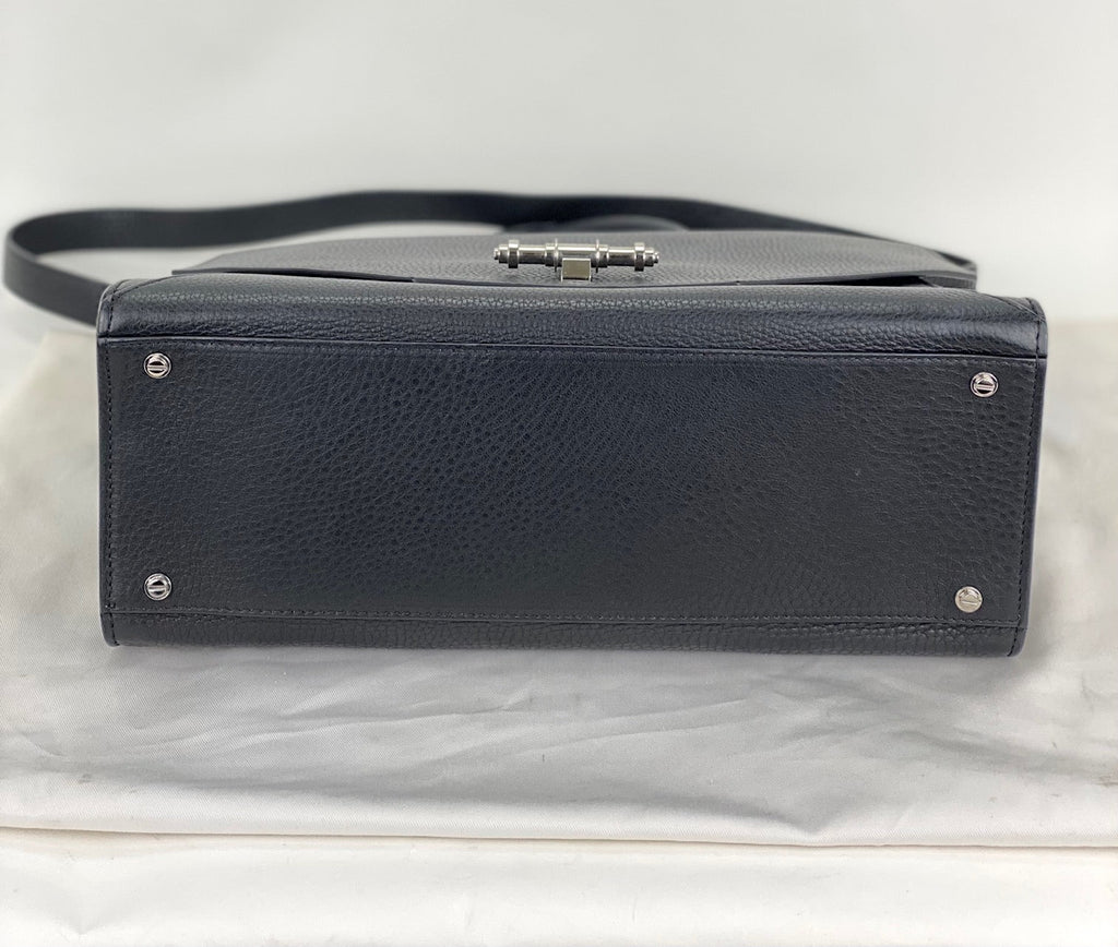 Givenchy Obsedia Medium Flap Black Pebbled Calfskin Satchel Hand Bag