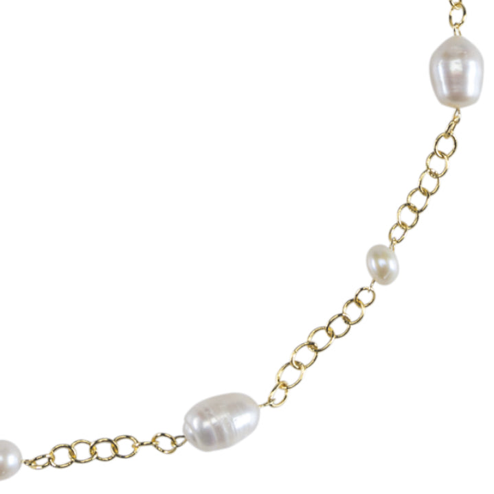 32” 9 Ct. Gold over Brass with 10mm Freshwater Baroque Pearl Necklace