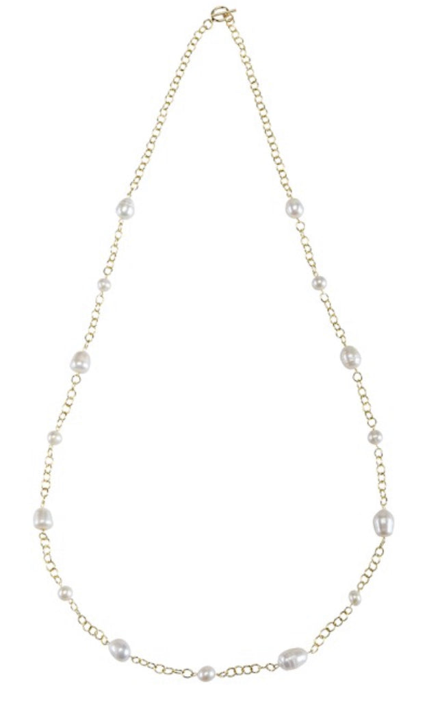 32” 9 Ct. Gold over Brass with 10mm Freshwater Baroque Pearl Necklace