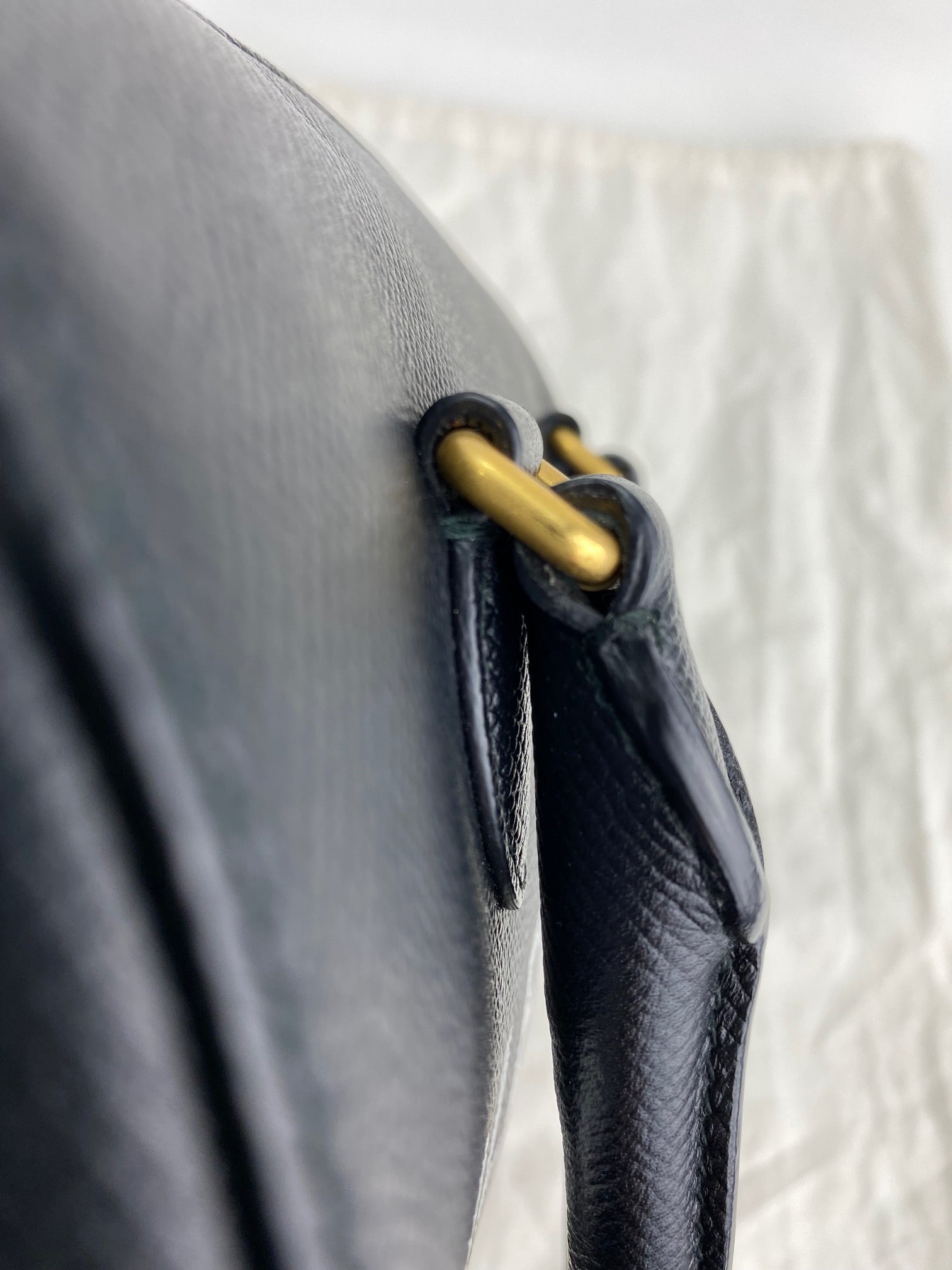 Balenciaga Ville Bowling Small Black Grained Leather Satchel Crossbody Bag