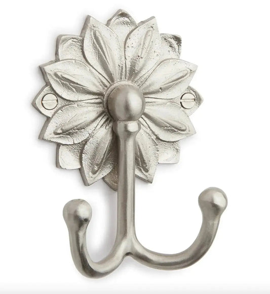 Mid Century Modern Flower Brass Hook