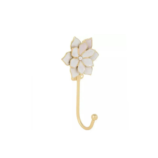 Floral Hook | Brass and White