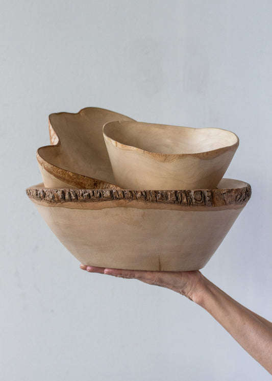 Jacaranda Hand-carved Wood Trinket Bowl
