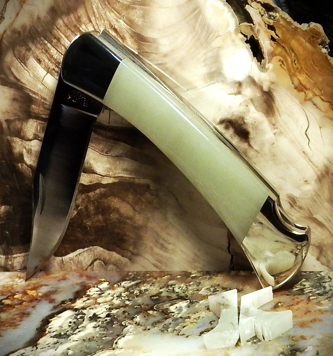 Buck Knife by Michael Hoover, Korean White Jade #4