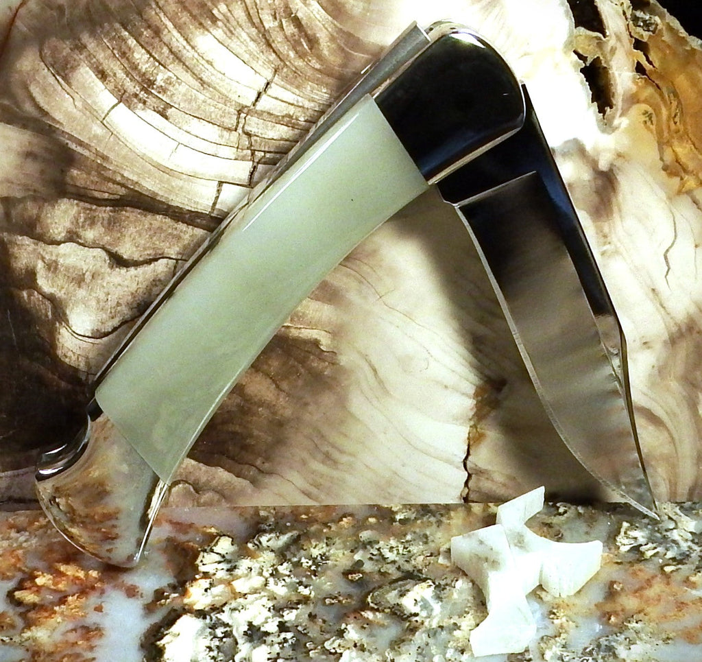 Buck Knife by Michael Hoover, Korean White Jade #4