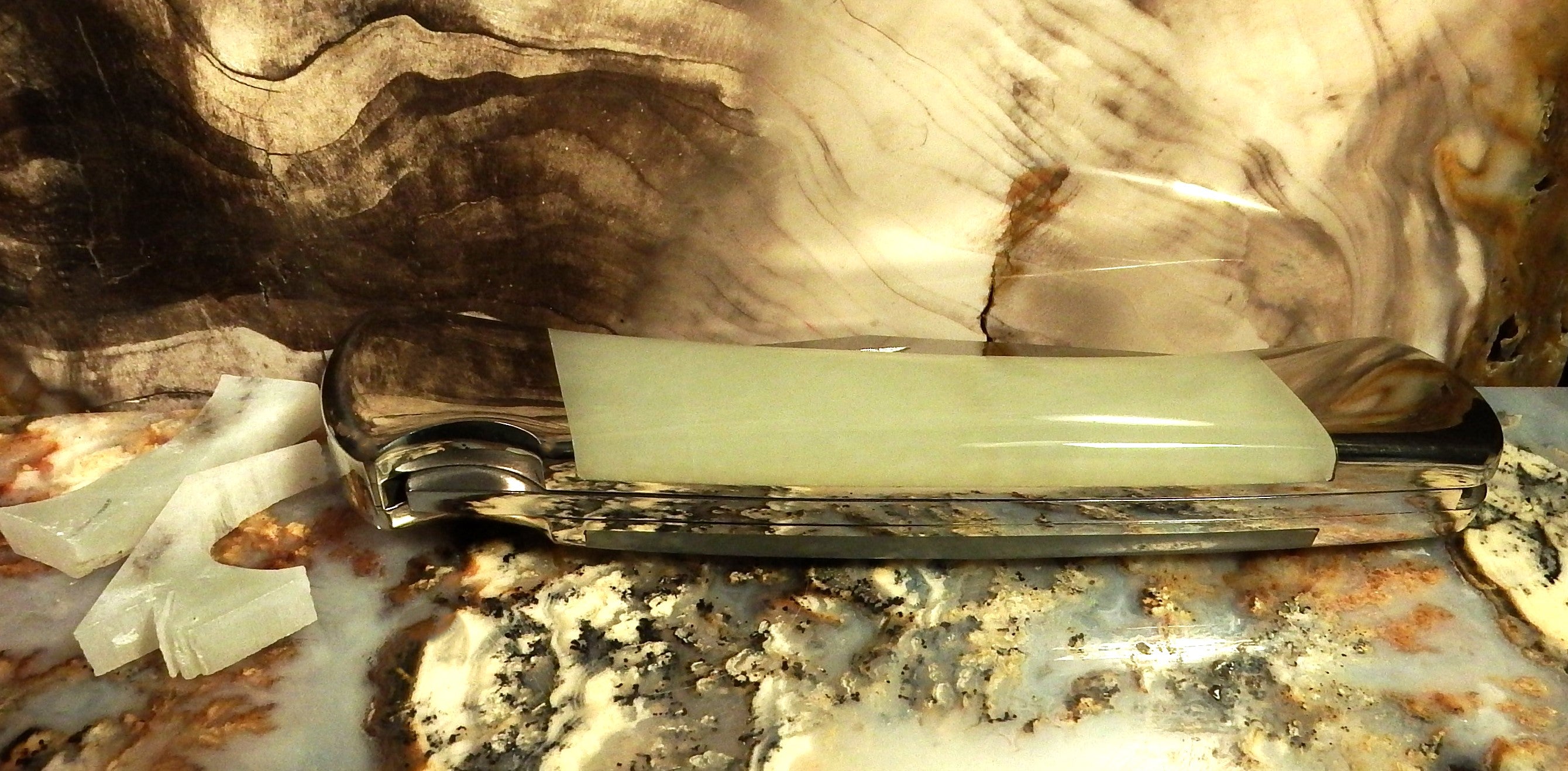 Buck Knife by Michael Hoover, Korean White Jade #4