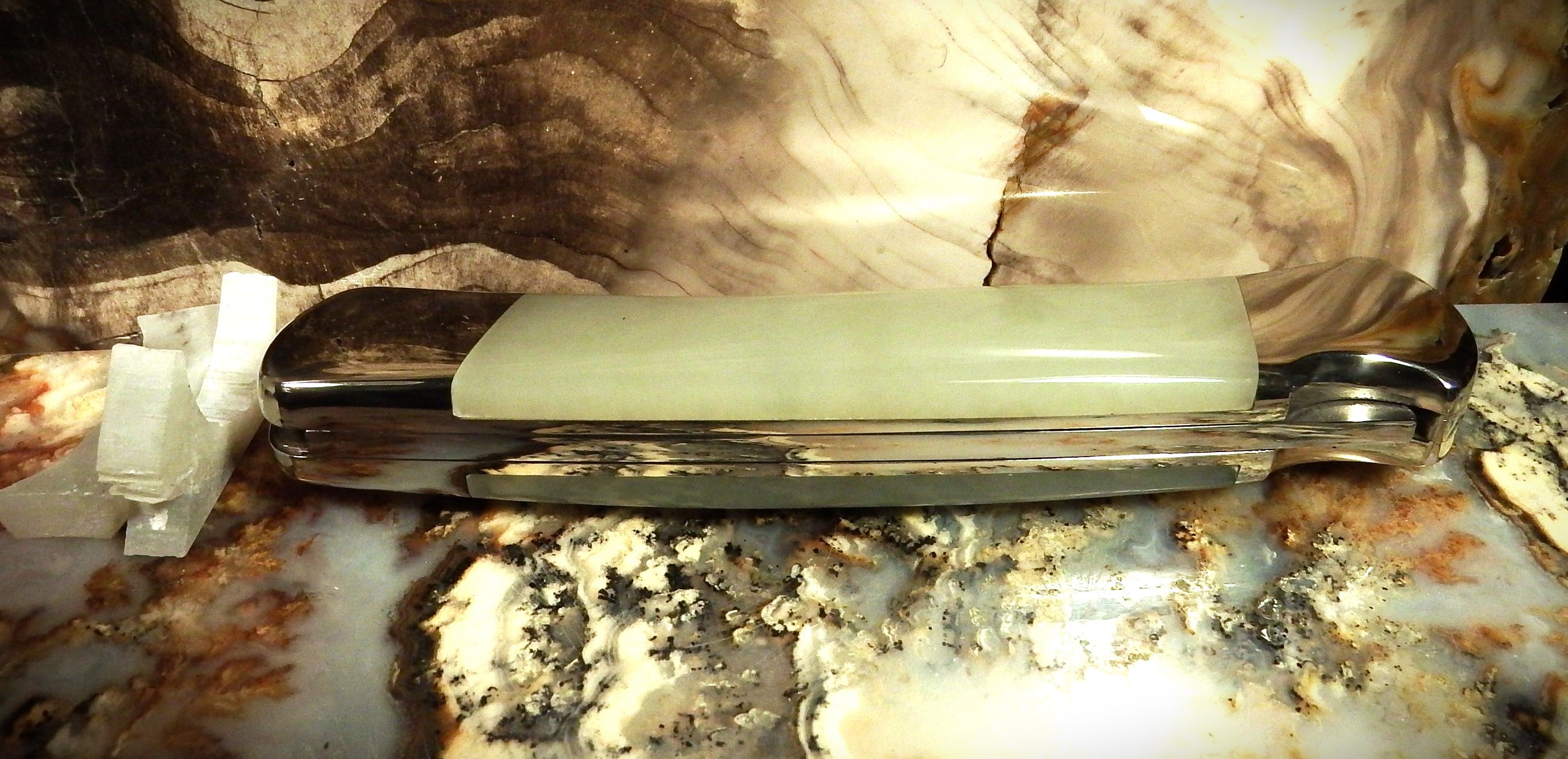 Buck Knife by Michael Hoover, Korean White Jade #4